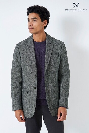 Crew Clothing Company Grey Wool Mix Classic Blazer (N45773) | £189