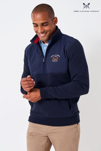 Crew notch Clothing Company Navy Blue Cotton Classic Sweatshirt (N45783) | £34
