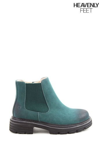Heavenly Feet Ladies Vegan Friendly Ankle Green Boots (N45791) | £60