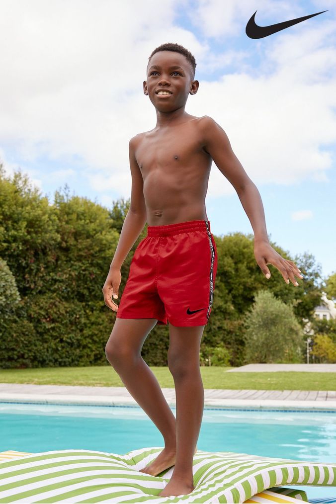 JuzsportsShops Buy Boys Swim Shorts Red Sportswear Online T shirt scollo a V con stampa all over