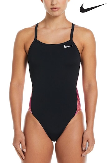 Nike blanco Swim Racerback Splice One Piece Black Swimsuit (N45893) | £44