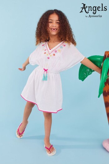 Angels By Accessorize Shell Embroidered White Kaftan (N45927) | £20 - £21