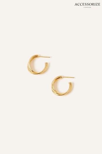Accessorize 14ct Gold-Plated Small Twist Hoop Earrings (N45932) | £16