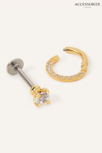 Accessorize Gold Tone 14ct Plated Helix Earrings Set 2 (N45953) | £18