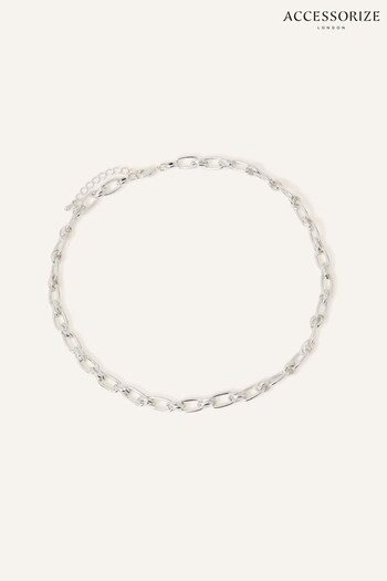 Accessorize Silver Tone Sterling Plated Twisted Link Chain Necklace (N45970) | £22