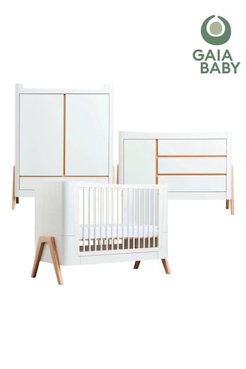Gaia Baby White Hera Cot Bed and Dresser Set (N45980) | £1,615