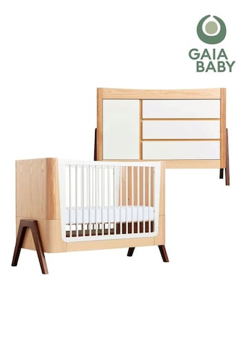 Gaia Baby Natural Hera Cot Bed and Dresser Set (N45981) | £990