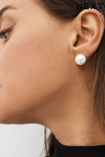 White Pearl Stud Earrings 5 Pack (N46037) | £8