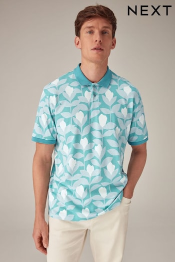 Blue Scion Print Polo Shirt (N46060) | £30