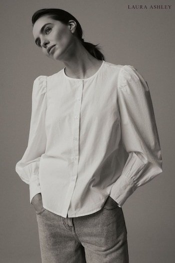 Laura Ashley White Puff Sleeve Shirt (N46130) | £38