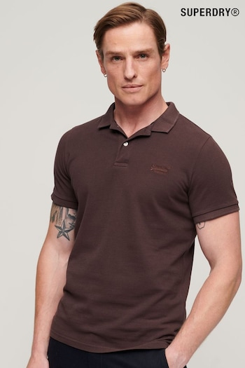 Superdry Brown Vint Destroy Polo Shirt (N46237) | £40