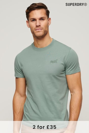 Superdry Green Essential Logo Embriodery T-Shirt (N46296) | £20