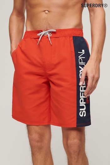 Superdry Red Sportswear Basketaball Logo 19'' Board Shorts (N46306) | £45