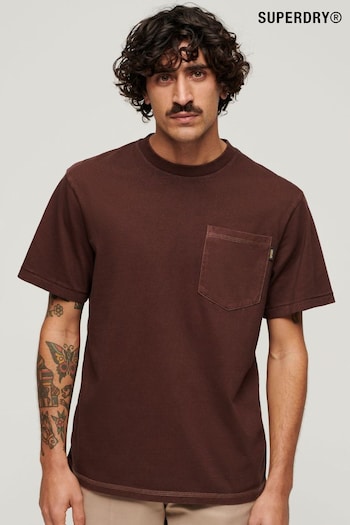 Superdry Brown Contrast Stitch Pocket T-Shirt (N46343) | £27