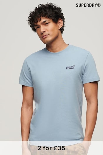 Superdry Light Blue Organic Cotton Vintage Embroidered T-Shirt (N46347) | £20