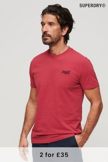 Superdry Red Vintage Logo Emb T-Shirt (N46351) | £20