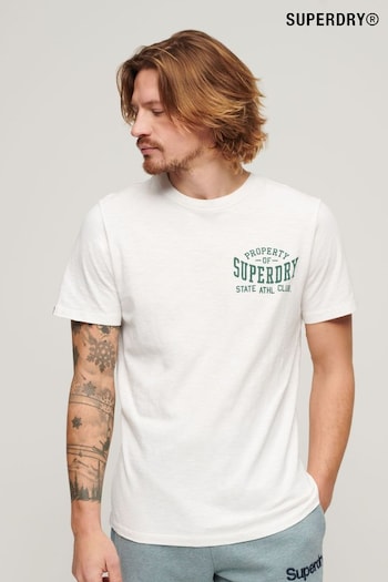 Superdry White Athletic College Graphic T-Shirt (N46379) | £30