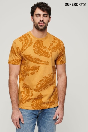 Superdry Yellow Vintage Overdye Printed T-Shirt (N46380) | £27