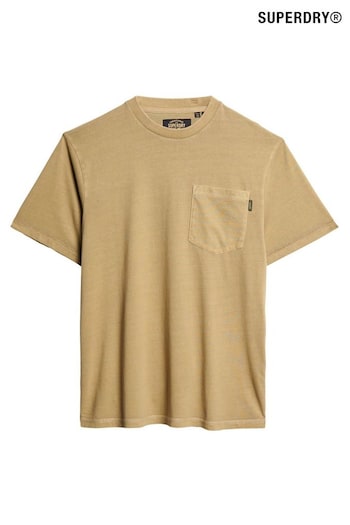 Superdry Brown Light Contrast Stitch Pocket T-Shirt (N46384) | £27