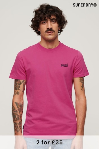 Superdry Echo Pink Organic Cotton Vintage Embroidered T-Shirt (N46385) | £20