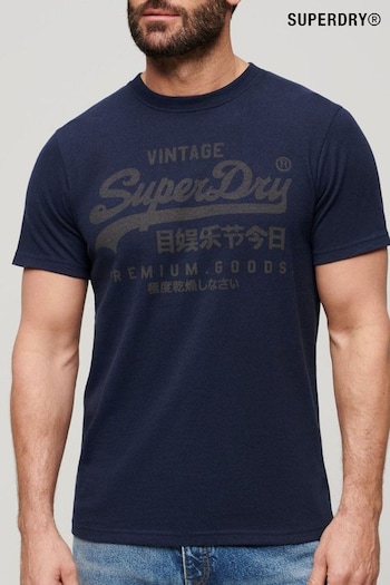 Superdry Blue Classic Vl Heritage T-Shirt (N46394) | £30