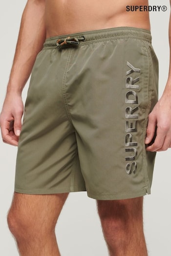 Superdry Green Premium Emb 17” Swim Shorts (N46418) | £45