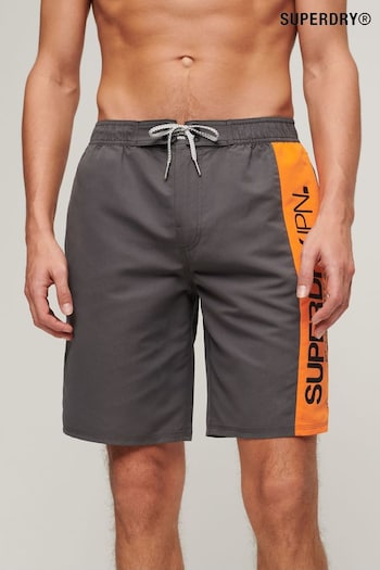 Superdry Black Sportswear Schwarz Logo 19'' Board Shorts (N46420) | £45