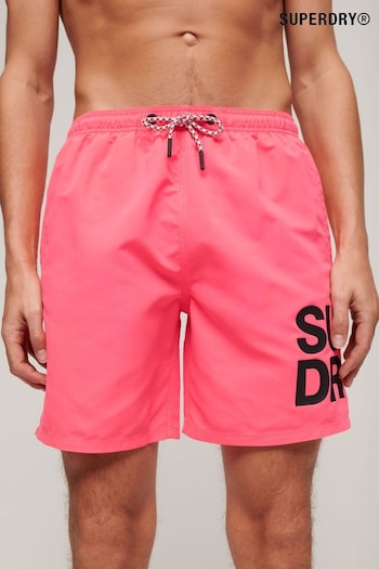 Superdry Pink Sportswear Logo 17" Swim Shorts (N46445) | £40