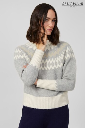 Great Plains Grey Winter Pattern Knit Jumper (N46472) | £75