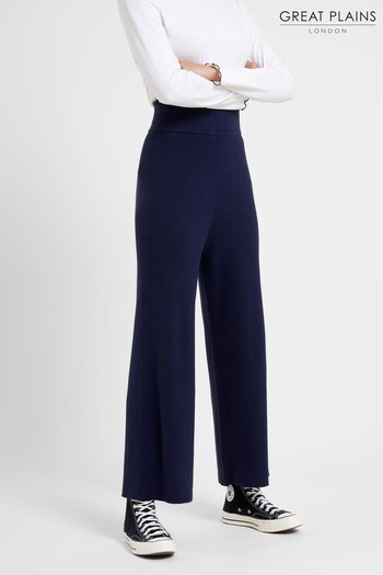 Great Plains Blue Winter Comfort Knit Trousers floral (N46478) | £65