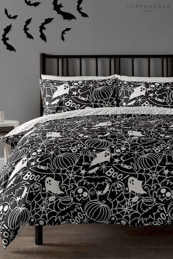 Copenhagen Home Black Death Doodle Duvet Cover & Pillowcase Set (N46491) | £16