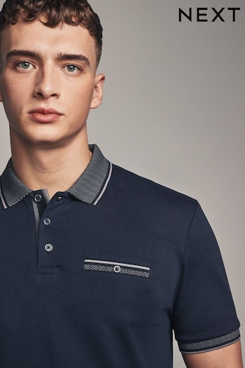 Navy/Silver Smart Collar Polo loafers Shirt (N46528) | £28