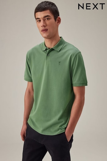 Green Regular Fit Pique Polo Shirt (N46533) | £18