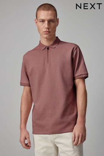 Pink Textured Victory Polo Shirt (N46542) | £24