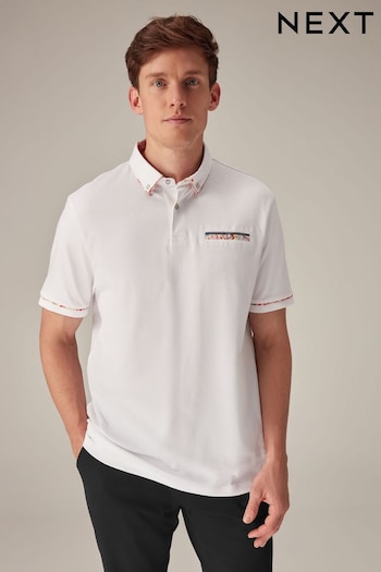 White Smart Collar Polo Shirt (N46544) | £30