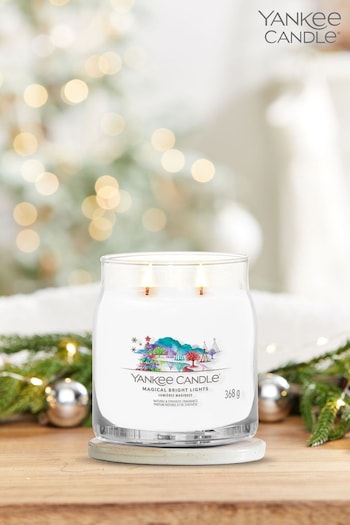 Yankee Candle White Signature Medium Jar Magical Bright Lights Scented Candle (N46564) | £25