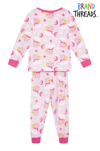 Brand Threads Pink Peppa Pig Girls Fleece Pyjamas Set (N46603) | £16