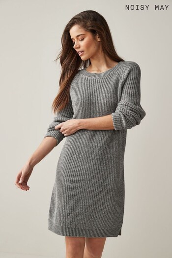 NOISY MAY Grey Long Sleeve Jumper Dress (N46614) | £35