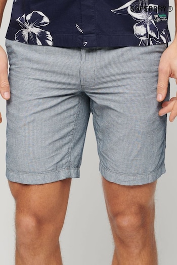 Superdry Blue Drawstring Linen Shorts (N46664) | £55