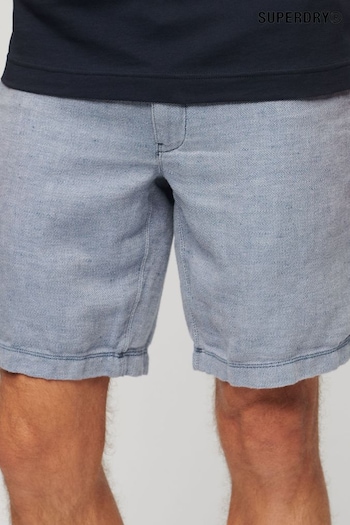 Superdry Blue Drawstring Linen Shorts (N46667) | £55