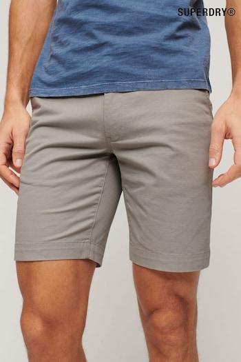 Superdry Grey Stretch Chinos Shorts Lace (N46668) | £45