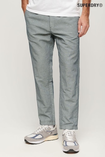 Superdry Grey Drawstring Linen Trousers (N46679) | £65