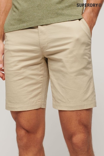 Superdry Brown Stretch Chinos Shorts Mens (N46699) | £45