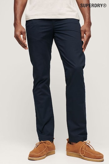 Superdry Blue Slim Tapered Stretch Chinos Homme Trousers (N46704) | £55
