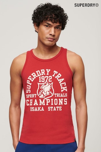 Superdry Red Track and Field Ath Graphic Vest (N46714) | £25