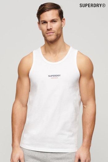 Superdry White embroidered-logowear Logo Relaxed Vest (N46715) | £25