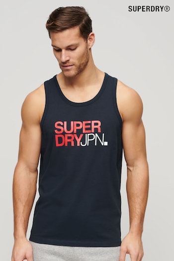 Superdry Blue embroidered-logowear Logo Relaxed Vest (N46717) | £25