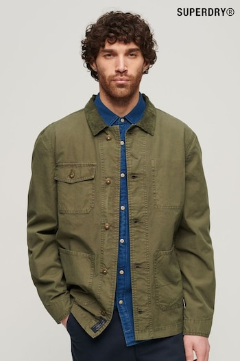Superdry Green Merchant Cotton Work Jacket (N46722) | £125