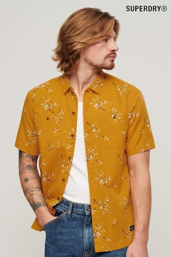 Superdry Golden Blossom Short Sleeved Beach Shirt (N46728) | £45
