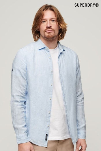 Superdry Blue Studios Casual Linen Long Sleeved Shirt (N46733) | £65